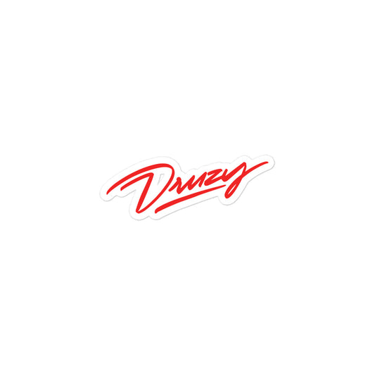 Red Druzy Logo Sticker