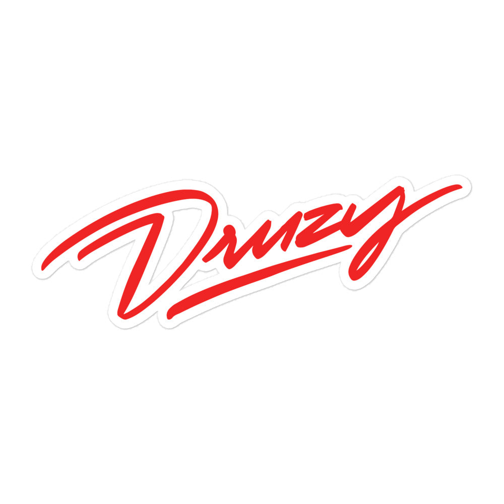 Red Druzy Logo Sticker